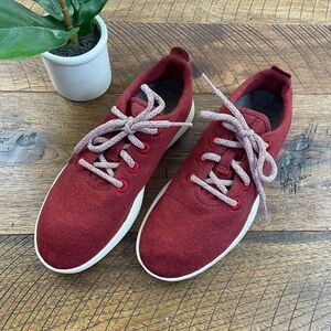 ALLBIRDS 8 Womens Red Wool Runners Athletic Running Tennis Lace Up Shoes
